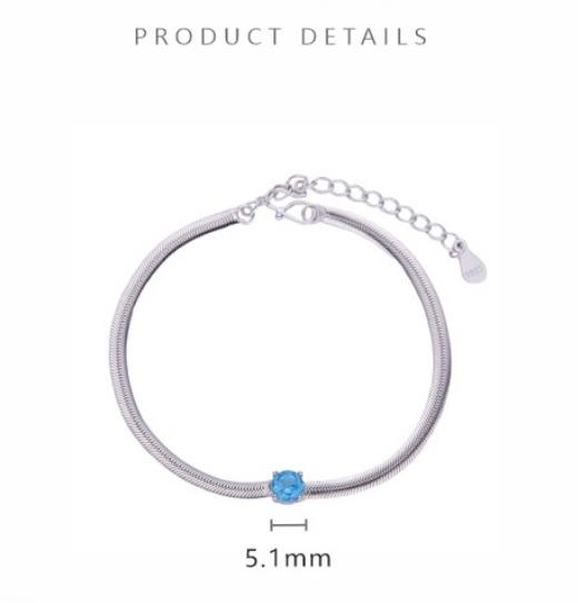 S925 Sterling Silver Gemstone Bracelet for Women, Simple Stylish and Versatile Jewelry